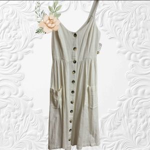 Rip Curl cream/ off white midi dress with pockets . New . Size M